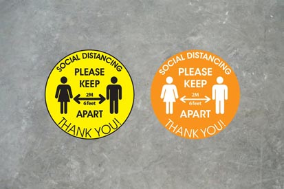 image of social distance hi-vis vest in storeroom